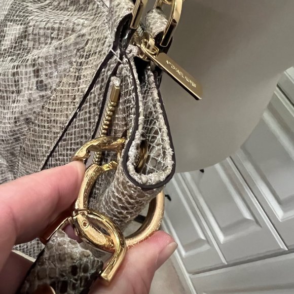 *NEW* Michael Kors Python Leather, Cross Body Chain Tote - Picture 15 of 15